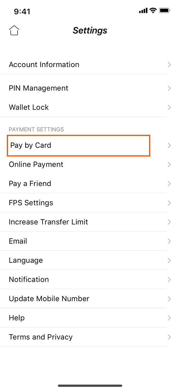 Tap “Pay by Card”