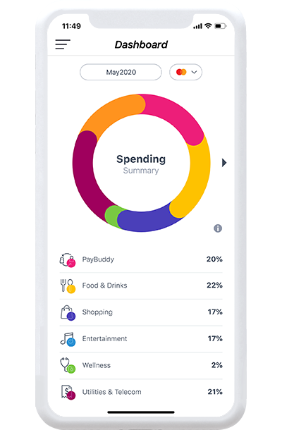 Dashboard - spending distribution