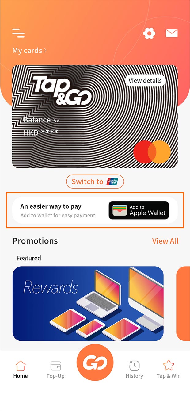 Tap “Add to Apple Wallet” under the card face