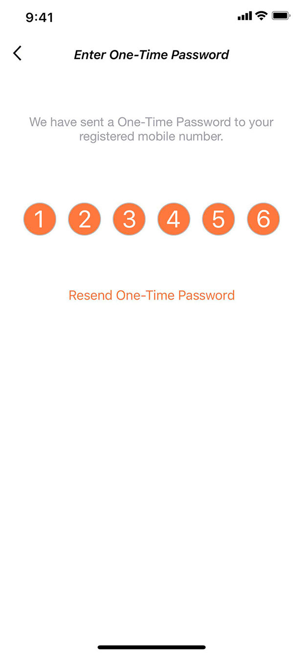 Enter One-Time Password