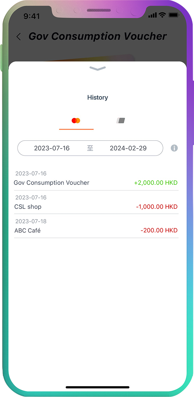 Transaction records at a glance