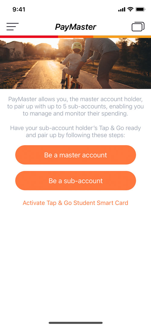 Choose “Be a master account”