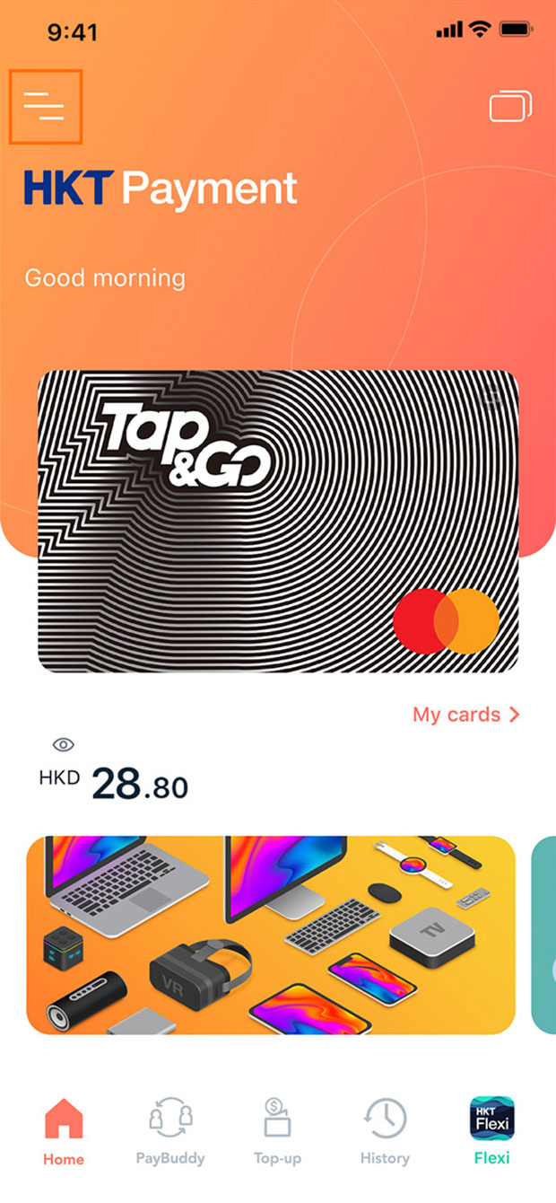 Open “Menu” by clicking the icon at top left corner