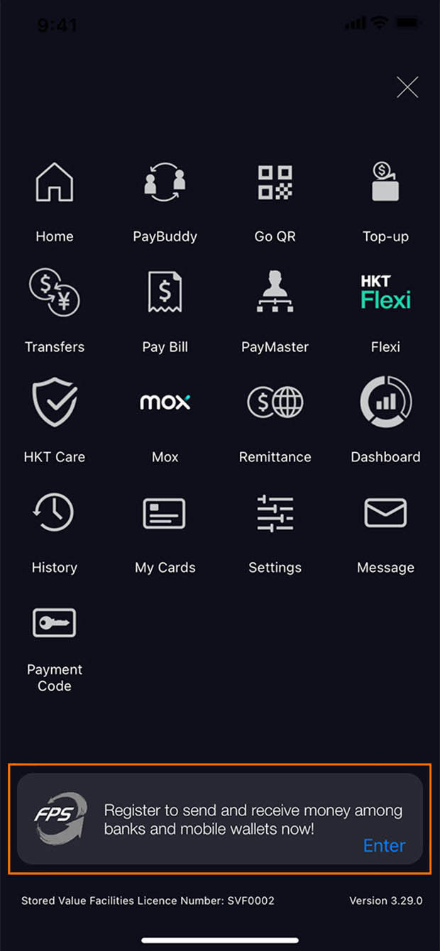 Click “Faster Payment System (FPS)” banner